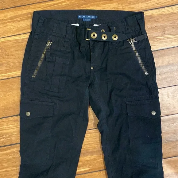 Ralph Lauren Black Cargo Pants Jeans size 4 - Picture 2 of 8